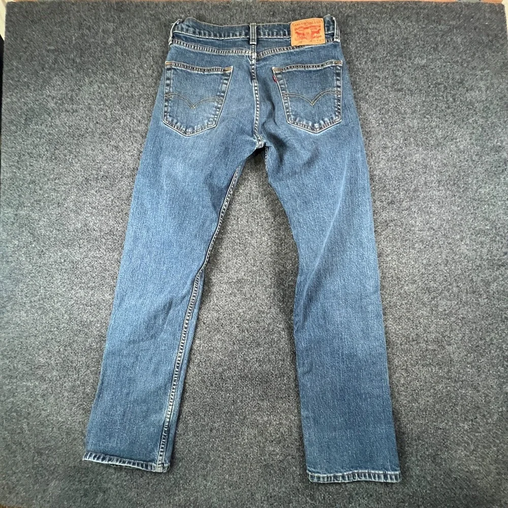 Levi's 505 Straight Jeans Mens 30x30.5 Blue Medium Wash Denim Stretch Mid Rise‎